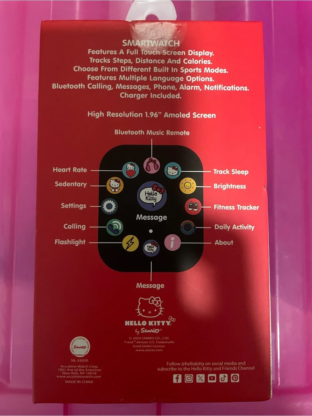 Hello Kitty Bluetooth Smartwatch with Bonus Interchangeable Straps (2)